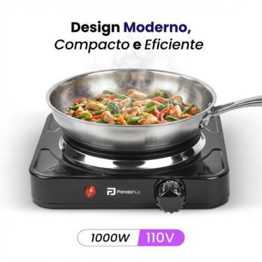 Imagem de Fogão Elétrico Fogareiro Cooktop de Mesa 1 Boca 1000W Portátil Camping