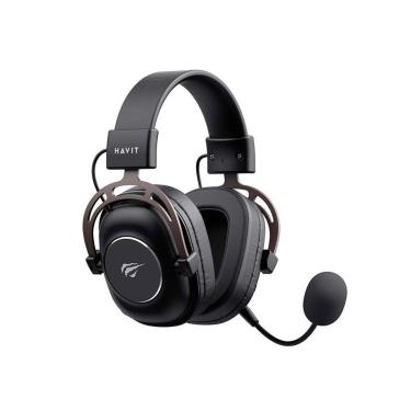 Imagem de Headset Gamer Profissional Sem Fio Havit H2002YG, Driver 50mm, Wireless, USB-C e 3.5mm, Preto-Unissex