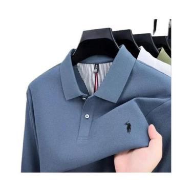 Imagem de Camisa POLO Masculina De Algodão Para Outono E Inverno, Manga Longa, M