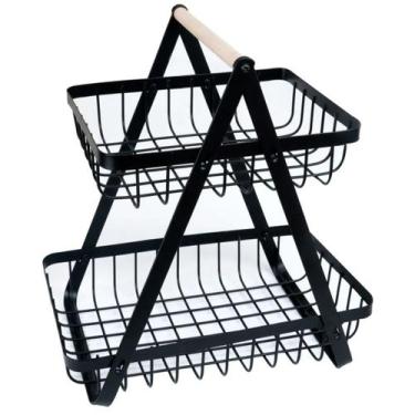 Imagem de Fruteira Organizada Dois Andares Ideal Para Frutas E Legumes - GBG STO