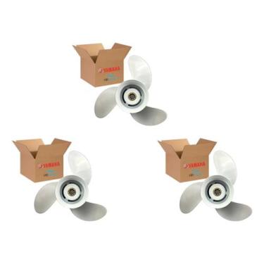 Imagem de KIT 3 Hélice Motor de Popa Yamaha 15hp 9.1/4 X 10.1/2