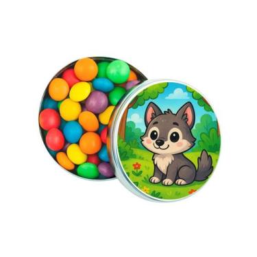 Imagem de Kit 30 Latinhas Lembrancinhas Lobinho Cor: Prateado - Gil Festa Kids D