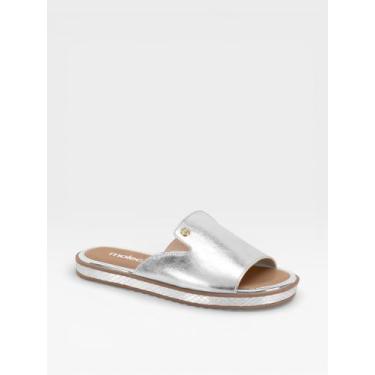 Imagem de Chinelo Slide Feminino Moleca Calce Facil Metalizado Prata, Prata, 35