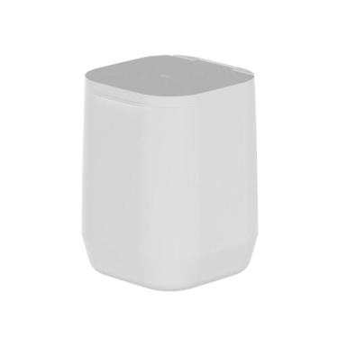 Imagem de Lixeira de Piso Parede Modelo Aura 6L Marca Ou- Cozinha Casa -, Branco