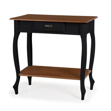 Imagem de Aparador para Sala Pés Luis XV com Gaveta e Prateleira 1010P Linz Móveis - Preto/Imbuia 