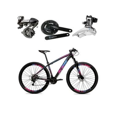 Imagem de  Bicicleta Aro 29 Ksw Xlt Câmbios Shimano Altus 24v K7 Alumínio Freios Hidráulicos Garfo Com Trava - Preto\Pink\Azul