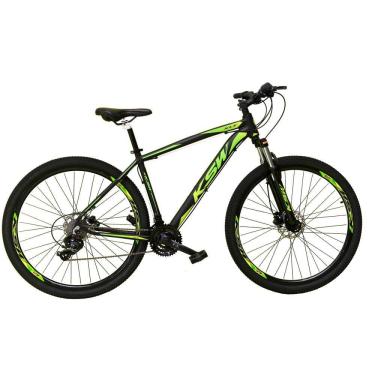 Imagem de  Bicicleta Aro 29 Ksw Xlt 27v Freio Hidráulico K7 Garfo com Trava - Preto\Verde