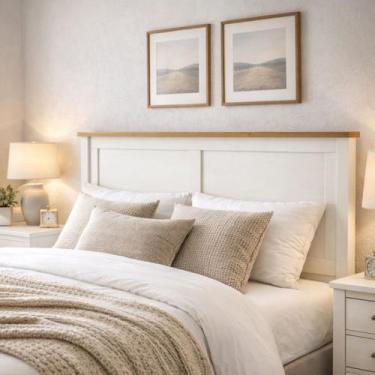 Imagem de Cabeceira Cama Casal 1,60 Madeira Maciça Pura Linha Topázio - Finestra