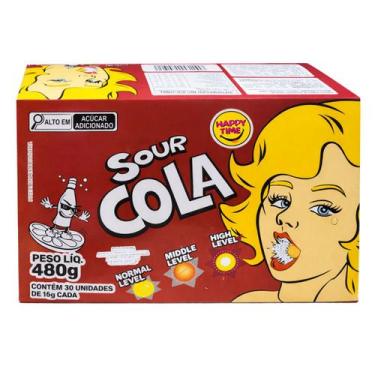 Imagem de Happy Din Gelatina Sour Cola com 30 Unidades