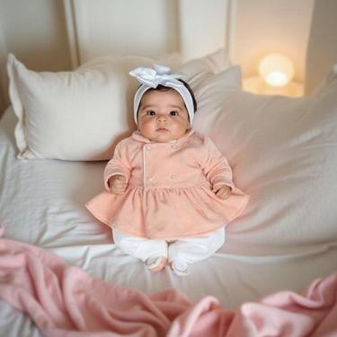 Imagem de Macacão Longo de Plush para Bebê Eloá 03 peças - Maria's Baby, RN, Ros