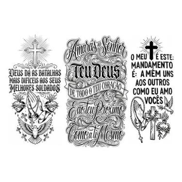 Imagem de 3 Tatuagens Temporárias Frases Da Bíblia Catolica Evangelica - Premium