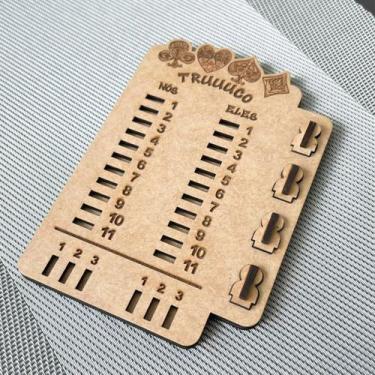 Imagem de Marcador de Truco em MDF 11x16cm placar e melhor de três - Ponci