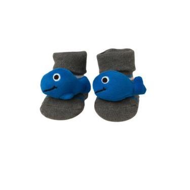 Imagem de Meia Antiderrapante para Bebê 0 a 12 Meses 3d Bichinhos - Plin Baby, B