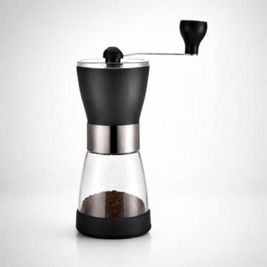 Imagem de Moedor de Café Manual em Inox e Vidro com Ajuste de Moagem - Genérica