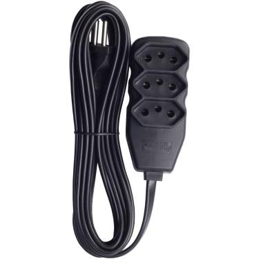Imagem de Extensão Tripolar com Proteção 3 Tomadas Cabo 3 Metros Bivolt 10A Uso Residencial e Escritório Forceline