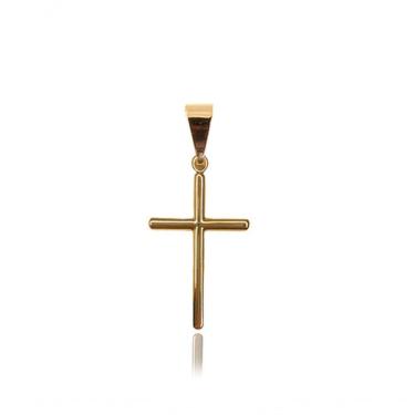 Imagem de Pingente Higipack Cruz Fina Folheado em Ouro 18K 3CM X 2CM Dourado Unissex