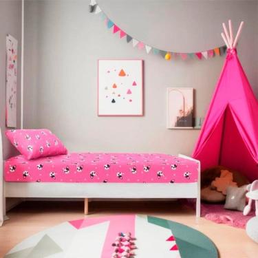 Imagem de Jogo de Cama Solteiro Linha Kids Malha Mista 70% Algodão e 30% Poliéster com Elástico Bulldog