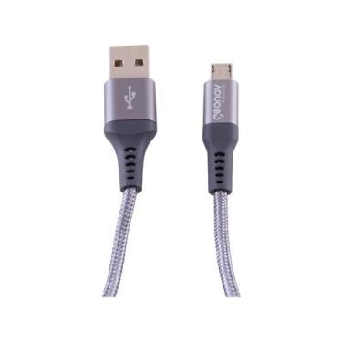 Imagem de Cabo Micro USB Universal 1m Geonav Essential Espacial, Cinza Espacial