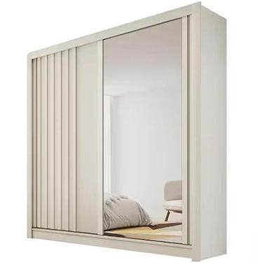 Imagem de Guarda Roupa Lugano Casal com Espelho Ripado 2 Portas 4 Gavetas Europa