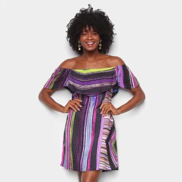 Imagem de Vestido Água Viva Curto Ombro A Ombro Tie Dye, Estampado, G