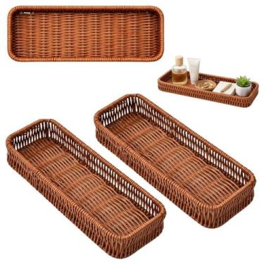 Imagem de 2 Cestos Trançado 23 cm Resistente Premium Organizador - Your House - 