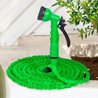 Imagem de Mangueira Jardim Expansível 60 Metros Resistente Jatos D Água Cor:Verd