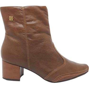 Imagem de Bota Feminina Casual Dia a Dia Passeio Trabalho em Couro Salto Médio Cano Baixo Ramarim 2657101