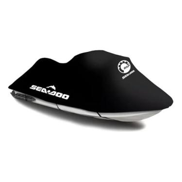 Imagem de Capa P/ Jet Ski Sea Doo Spark 2 Lugares - Logo Spark - Lycra Preto - S