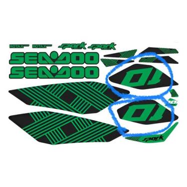 Imagem de Par Adesivos Carenagem Compatível Spark Trixx Verde - SPTS