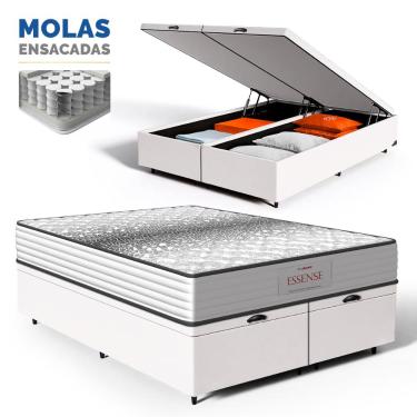 Imagem de Cama Box Baú com Colchão de Molas Ensacadas Double Face Essence Probel Queen 158cm