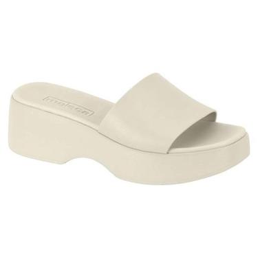 Imagem de Chinelo Super Leve Plataforma Média Moleca 5503, Branco, 38