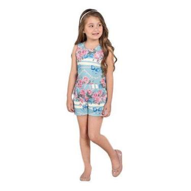 Imagem de Macacão Infantil Menina Criança Pantacourt Florido - anjo da mamãe, Ro