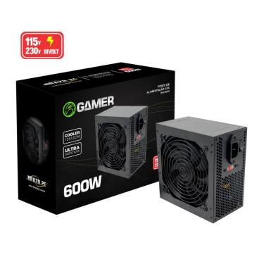 Imagem de Fonte Alimentação Pc Gamer ATX 600W Real Brazil PC Tronos Preto