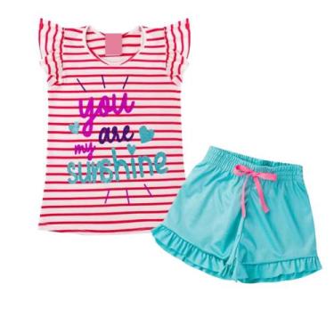 Imagem de Conjunto Menina Roupa Infantil Juvenil Verão Short Feminino - Click Ba