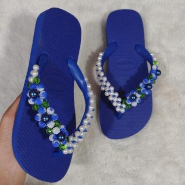 Imagem de Chinelo Bordado Azul Naval 35/36 - Havaianas