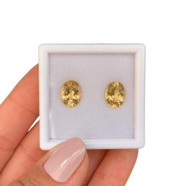 Imagem de Topázio Imperial Amarelo Oval Par 6,49ct - SP GEMAS