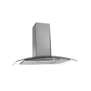 Imagem de Coifa de Parede Nardelli Vidro Curvo Duto Slim 75cm Inox com Led Touch Inox 220V