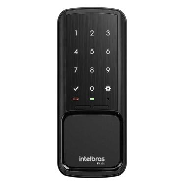 Imagem de Fechadura Digital FV 101 de Sobrepor Acionamento por Senha para Portas Pivotantes Aço Escovado Preta Intelbras