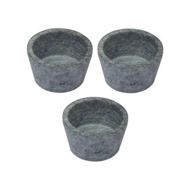 Imagem de Kit 3 Mini Molheira Tigela de Molho Petisco em Pedra Sabão Propriedades Térmicas Superiores para Cozinha Amadeirado