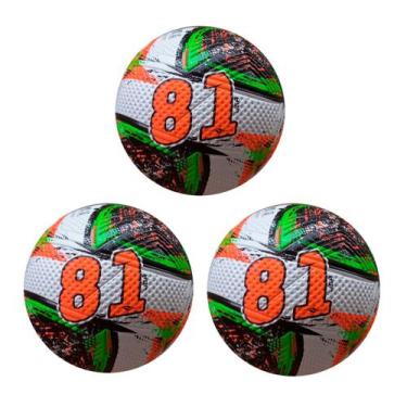 Imagem de Kit 03 Bola De Futebol Society Dalponte 81 Liga Oficial Cor:Preto+Lara