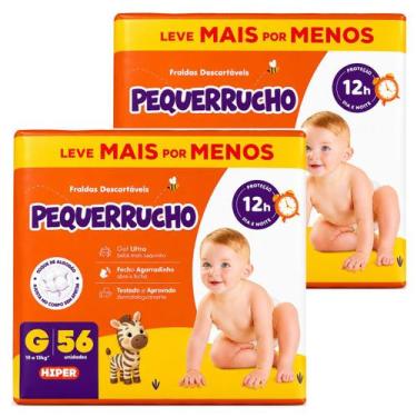 Imagem de kIt 2 Pacotes de Fralda Econômica Pequerrucho, G