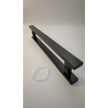 Imagem de Puxador Porta Inox Retangular Preto Fosco 60cm - Congratulations Store