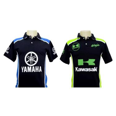 Imagem de Camiseta Polo Kawasaki Yamaha Camisa Moto Gp 2 Peças Promo