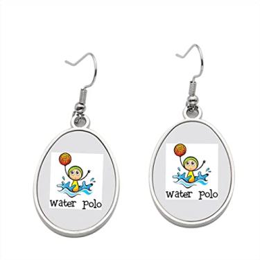 Imagem de Brinco de gola redonda WaterPolo Stickman – Brincos pendurados para meninas – Presente de festa de aniversário dos namorados, Metal, Sem pedras preciosas