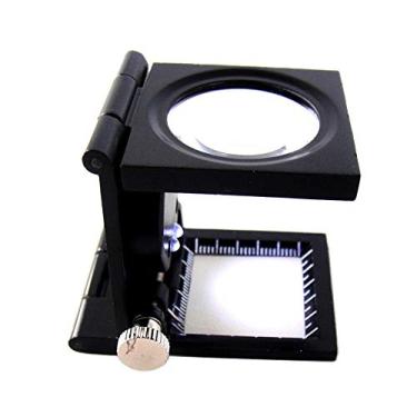 Imagem de Lupa Conta Fios Alumínio Com Luz Ampliação 8x Escala 25mm TH9005A