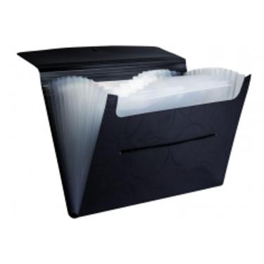 Imagem de Pasta Sanfonada A4 Preta Com 12 Divisórias Pp Dellosmile 6070.P Dello