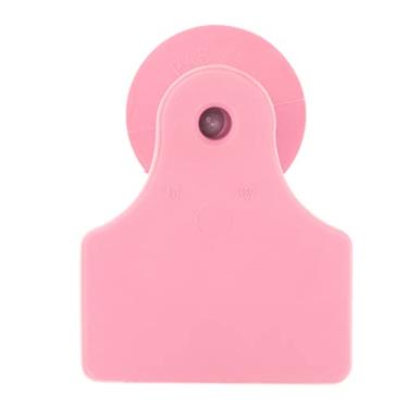 Imagem de Etiqueta de orelha, 100 peças de etiquetas de orelha em branco de plástico cor brilhante laranja amarelo azul vermelho rosa verde identificação de gado etiquetas de orelha com 100 pinos para porcos cabras ovelhas bezerro animal (rosa)