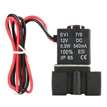Imagem de Válvula solenoide, DC12V 1/4" NPT válvula solenoide elétrica 2 vias de plástico NC válvula eletromagnética normalmente fechada para ar, gás inerte, líquido, água