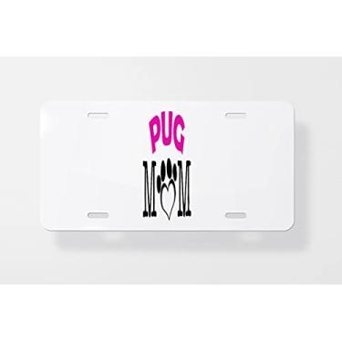 Imagem de Capa para placa de carro Mom Pug – Capa para placa de carro – Capa para placa de carro 15 x 30 cm
