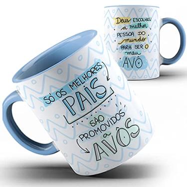 Imagem de Caneca azul Melhores pais promovidos Avôs vovô